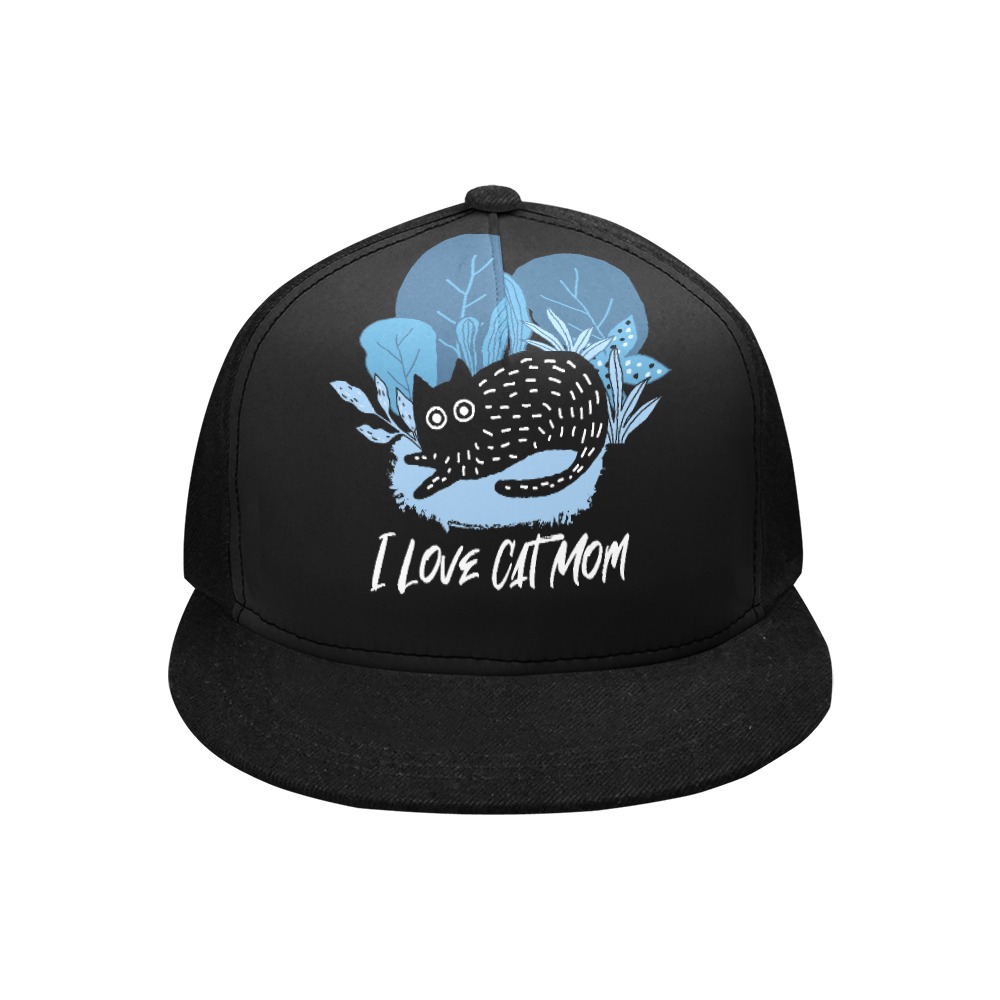 I Love Cat Mom  - Snapback Hat G(Front Panel Customization)
