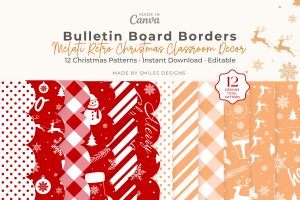 Bulletin Board Borders_Melati Retro Christmas Classroom Decor