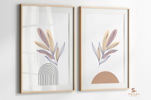 Plant lines leaf style | Neutral Contemporary Wall Art Printable | Minimalist Abstract Poster | Modern Studio Decor | Digital Download, Neutral Smiles Home Series Vol.1