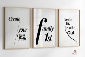 Home Wall Art Set of 3 Short & Minimalist Concepts_1 | Affirmations Wall Art | Neutral Wall Art | Daily Affirmation Printable | Minimalist poster | Home decor printable wall art | Digital download, Neutral Smiles Home Series Vol.1 (Copy)